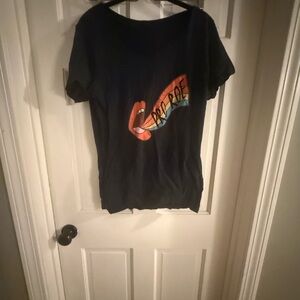 Black Graphic Tee with Colorful Design